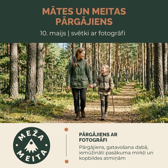 Mātes un meitas pārgājiens ar fotogrāfi